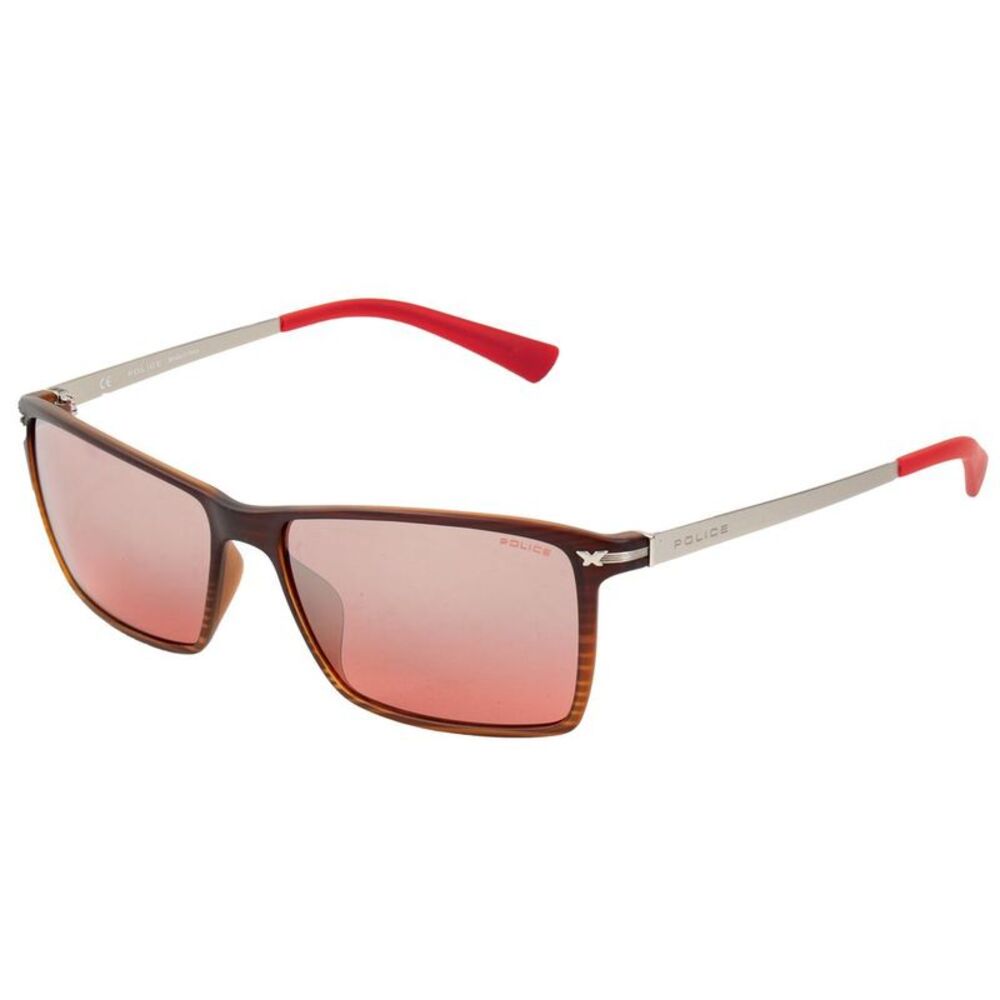 Police PL921J quare unglae Men Red Sunglasses